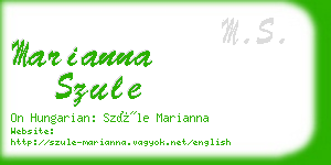 marianna szule business card